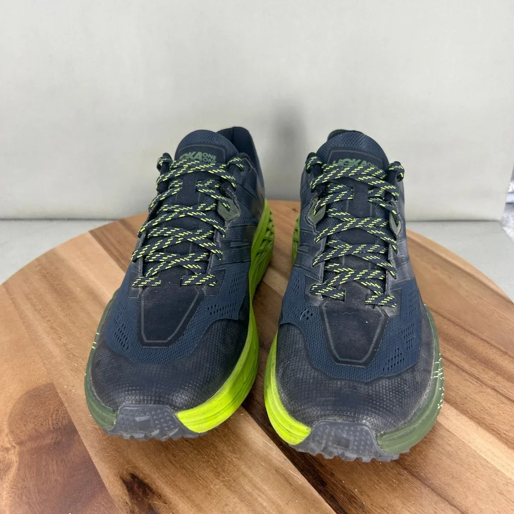 Hoka One One Speedgoat 3 Mens Trail Running Shoes Black Green 1099733 Size 10.5